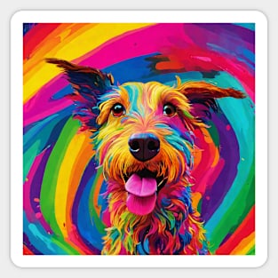 Abstract Rainbow Dog Sticker